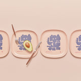 Bamboo Illustrated Medium Plate Set - Blue Series